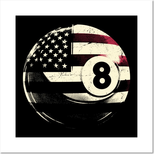 American 8 Ball Billiard Pool Wall Art by podtuts